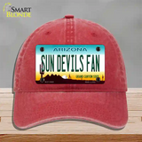 Sun Devils Fan Novelty License Plate Hat Unconstructed Cotton / Red