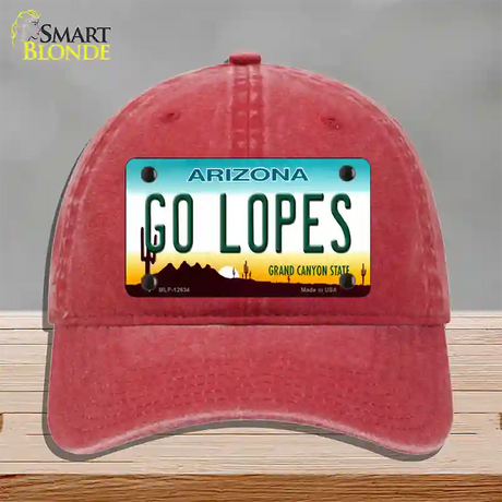 Go Lopes Novelty License Plate Hat Unconstructed Cotton / Red