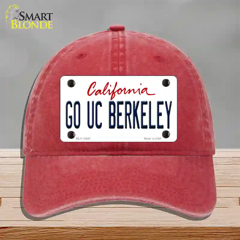 Go UC Berkeley Novelty License Plate Hat Unconstructed Cotton / Red