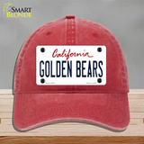 Golden Bears Novelty License Plate Hat Unconstructed Cotton / Red