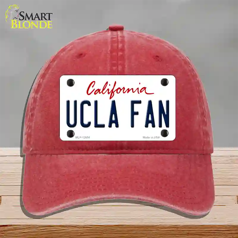 UCLA Fan Novelty License Plate Hat Unconstructed Cotton / Red