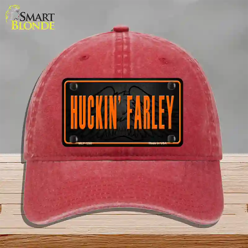 Huckin Farley Novelty License Plate Hat Unconstructed Cotton / Red