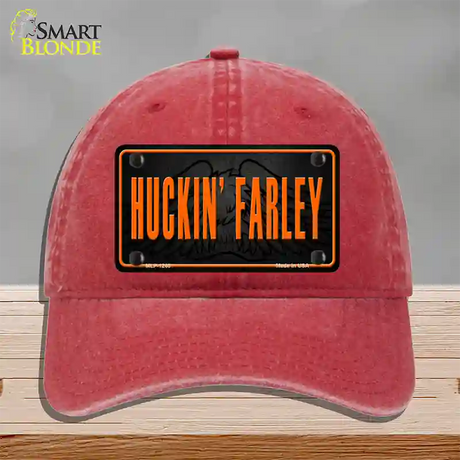 Huckin Farley Novelty License Plate Hat Unconstructed Cotton / Red