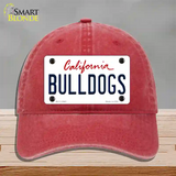 Bulldogs Novelty License Plate Hat Unconstructed Cotton / Red