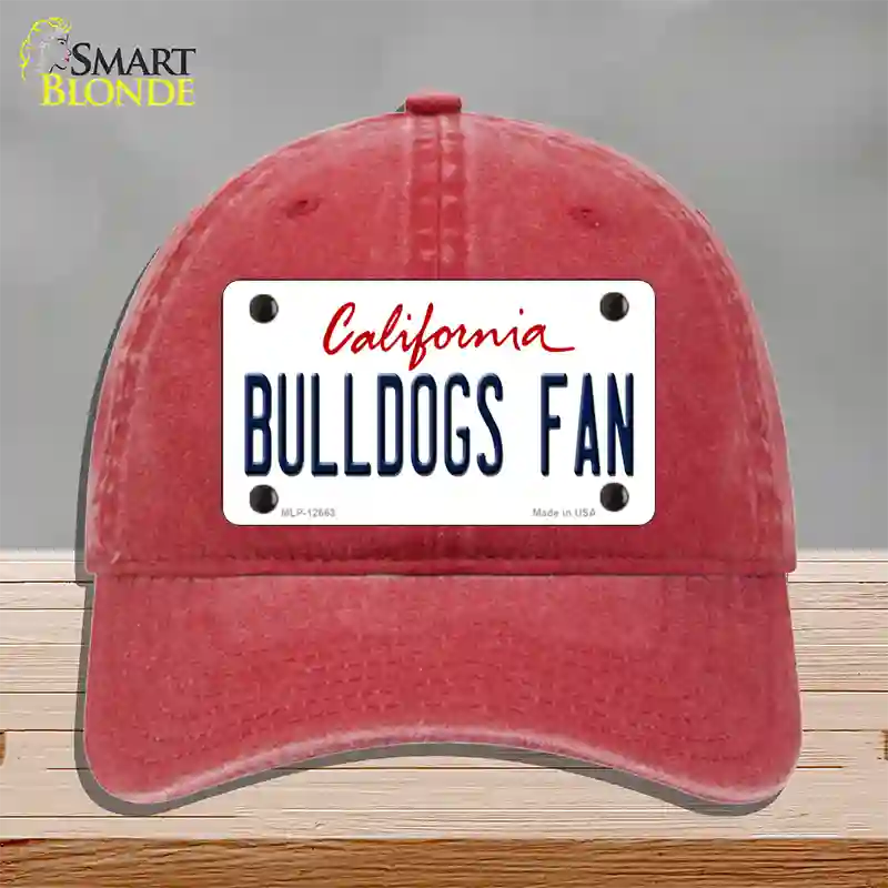 Bulldogs Fan Novelty License Plate Hat Unconstructed Cotton / Red