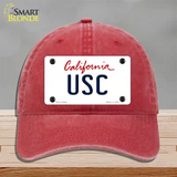 USC Novelty License Plate Hat Unconstructed Cotton / Red