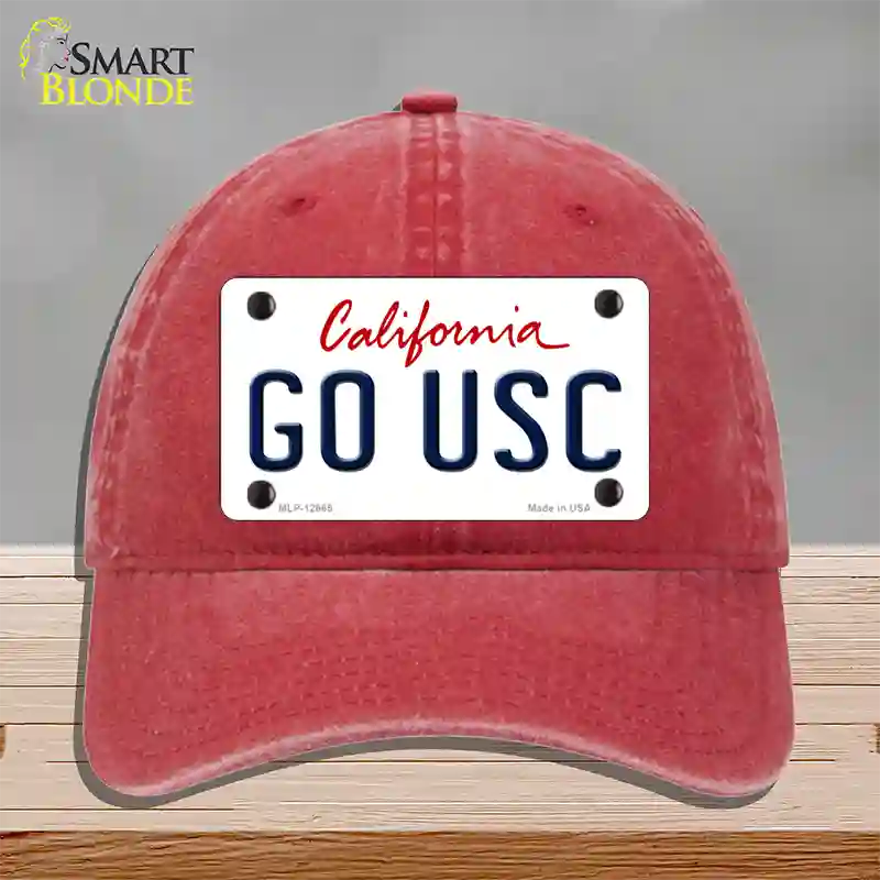 Go USC Novelty License Plate Hat Unconstructed Cotton / Red