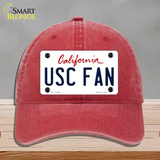 USC Fan Novelty License Plate Hat Unconstructed Cotton / Red