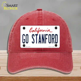 Go Stanford Novelty License Plate Hat Unconstructed Cotton / Red