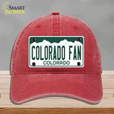 Colorado Fan Novelty License Plate Hat Unconstructed Cotton / Red