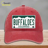 Buffaloes Novelty License Plate Hat Unconstructed Cotton / Red