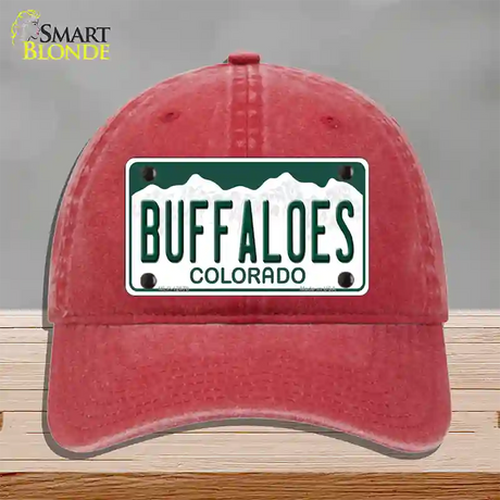 Buffaloes Novelty License Plate Hat Unconstructed Cotton / Red