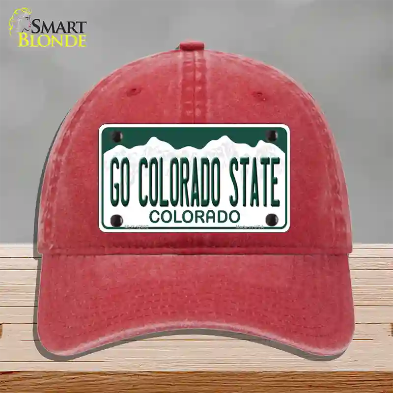 Go Colorado State Novelty License Plate Hat Unconstructed Cotton / Red