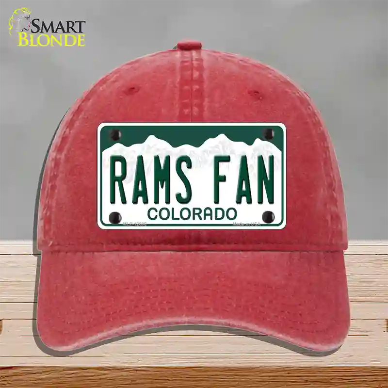 Rams Fan Novelty License Plate Hat Unconstructed Cotton / Red