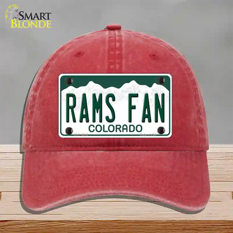 Rams Fan Novelty License Plate Hat Unconstructed Cotton / Red