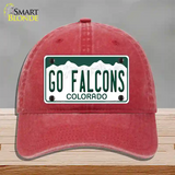 Go Falcons Novelty License Plate Hat Unconstructed Cotton / Red