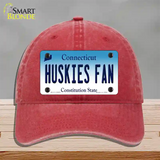 Huskies Fan Novelty License Plate Hat Unconstructed Cotton / Red