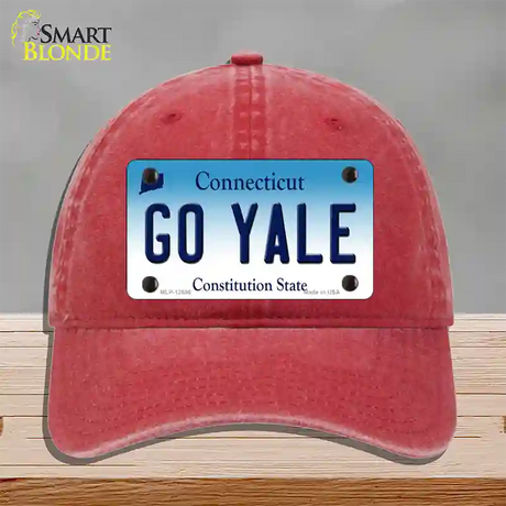 Go Yale Novelty License Plate Hat Unconstructed Cotton / Red