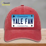 Yale Fan Novelty License Plate Hat Unconstructed Cotton / Red