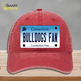 Bulldogs Fan Connecticut Novelty License Plate Hat Unconstructed Cotton / Red