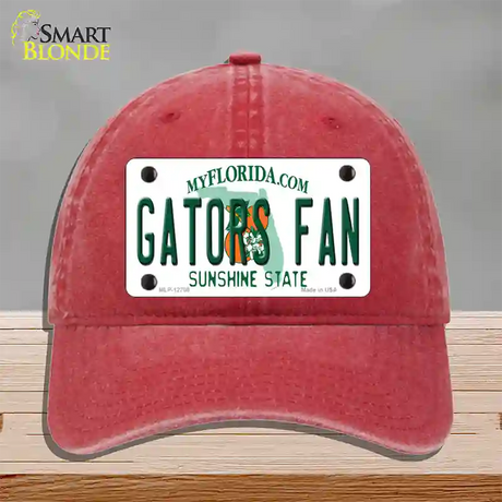 Gators Fan Novelty License Plate Hat Unconstructed Cotton / Red