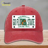 Go Florida State Novelty License Plate Hat Unconstructed Cotton / Red