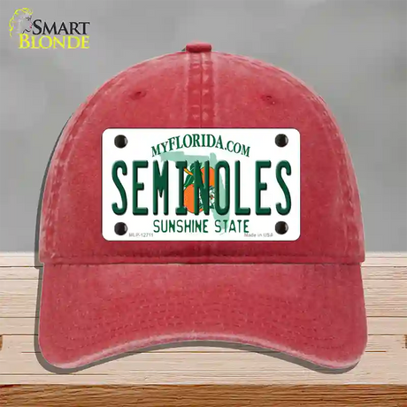 Seminoles Novelty License Plate Hat Unconstructed Cotton / Red