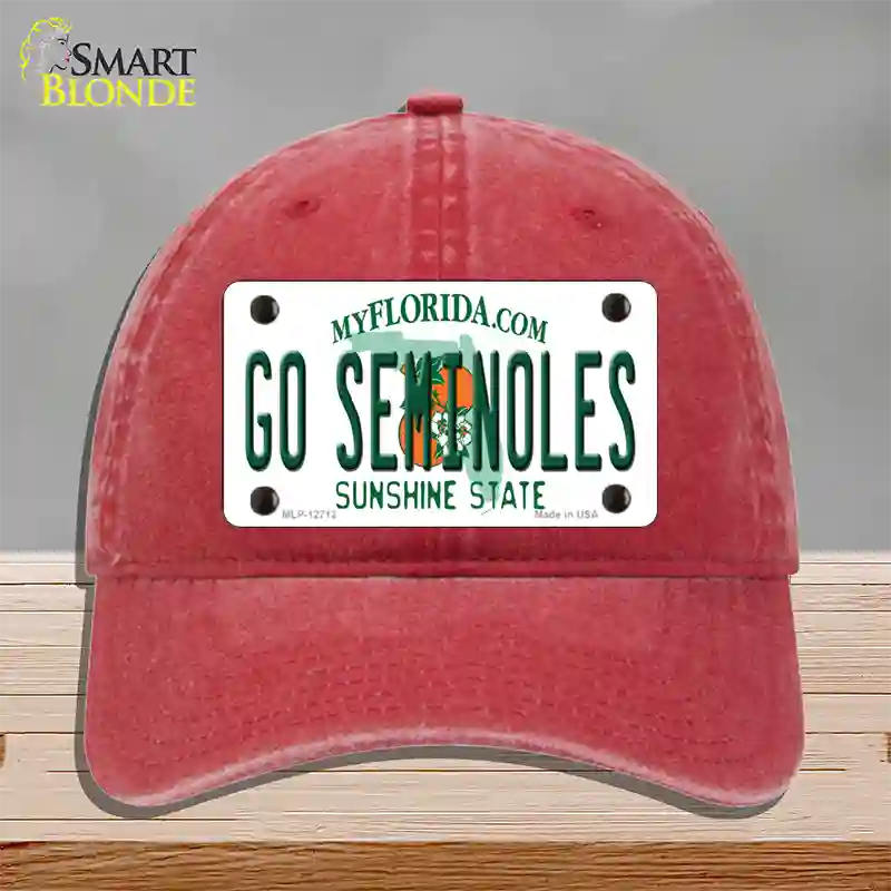 Go Seminoles Novelty License Plate Hat Unconstructed Cotton / Red