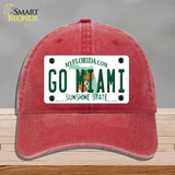 Go Miami Novelty License Plate Hat Unconstructed Cotton / Red