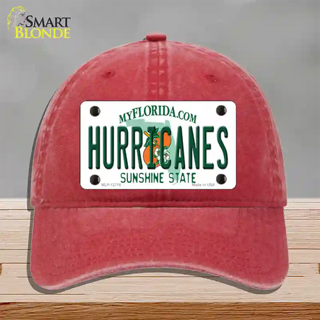 Hurricanes Novelty License Plate Hat Unconstructed Cotton / Red