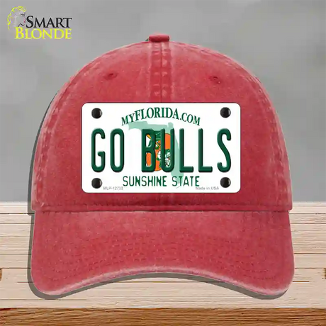 Go Bulls Novelty License Plate Hat Unconstructed Cotton / Red