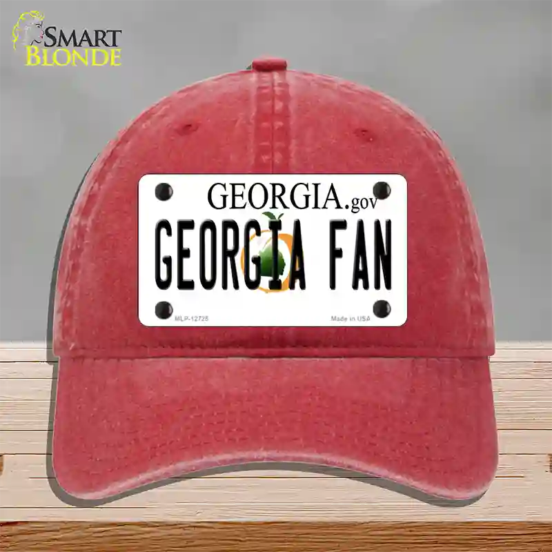 Georgia Fan Novelty License Plate Hat Unconstructed Cotton / Red