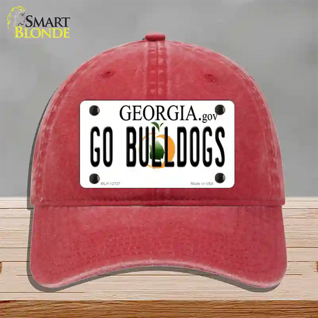 Go Bulldogs Georgia Novelty License Plate Hat Unconstructed Cotton / Red