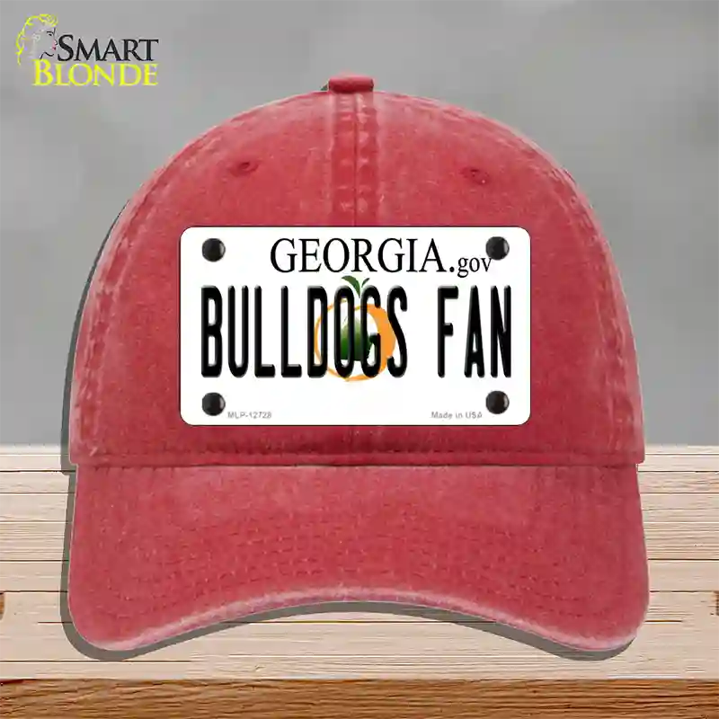 Bulldogs Fan Georgia Novelty License Plate Hat Unconstructed Cotton / Red