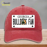 Bulldogs Fan Georgia Novelty License Plate Hat Unconstructed Cotton / Red