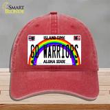 Go Warriors Novelty License Plate Hat Unconstructed Cotton / Red