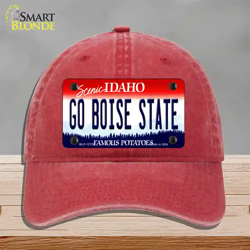 Go Boise State Novelty License Plate Hat Unconstructed Cotton / Red