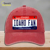 Idaho Fan Novelty License Plate Hat Unconstructed Cotton / Red