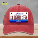 Go Northwestern Novelty License Plate Hat Unconstructed Cotton / Red