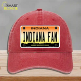 Indiana Fan Novelty License Plate Hat Tag Unconstructed Cotton / Red