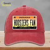 Hoosiers Fan Novelty License Plate Hat Tag Unconstructed Cotton / Red