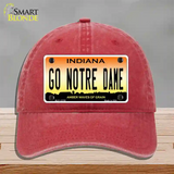 Go Notre Dame Novelty License Plate Hat Tag Unconstructed Cotton / Red