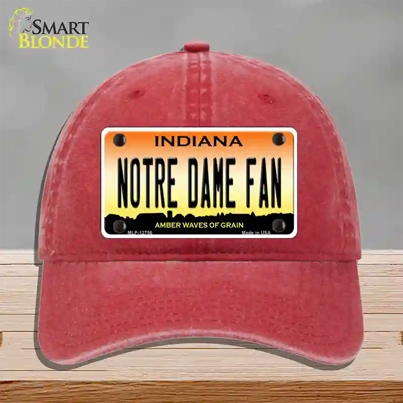 Notre Dame Fan Novelty License Plate Hat Tag Unconstructed Cotton / Red