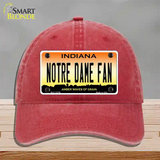 Notre Dame Fan Novelty License Plate Hat Tag Unconstructed Cotton / Red