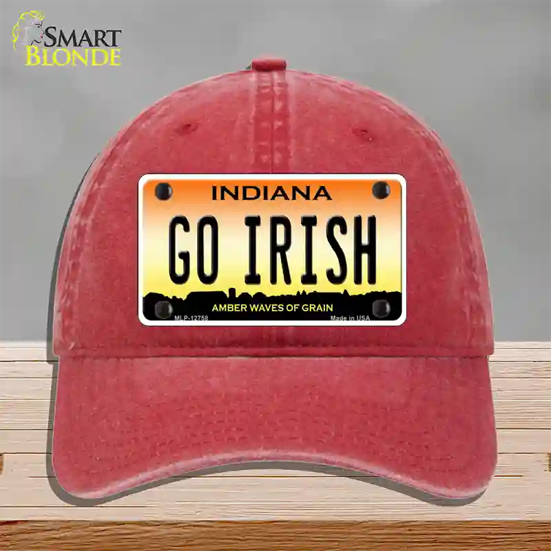 Go Irish Novelty License Plate Hat Tag Unconstructed Cotton / Red