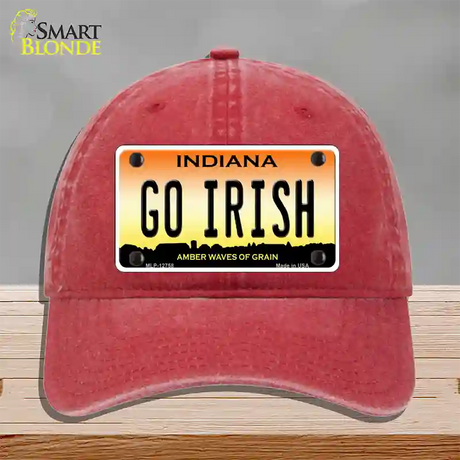 Go Irish Novelty License Plate Hat Tag Unconstructed Cotton / Red