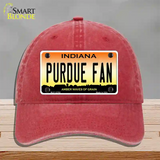 Purdue Fan Novelty License Plate Hat Tag Unconstructed Cotton / Red