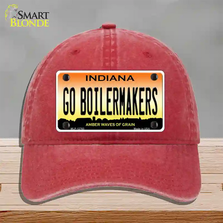 Go Boilermakers Novelty License Plate Hat Tag Unconstructed Cotton / Red