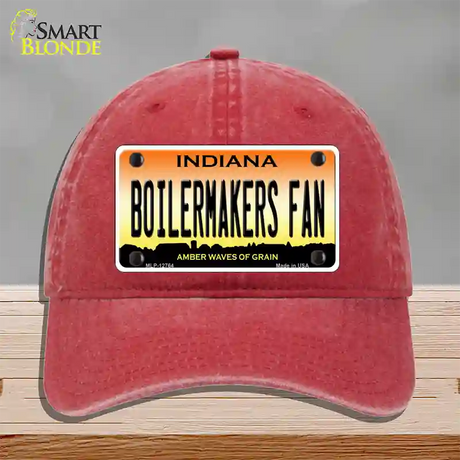 Boilermakers Fan Novelty License Plate Hat Tag Unconstructed Cotton / Red