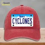 Cyclones Novelty License Plate Hat Tag Unconstructed Cotton / Red